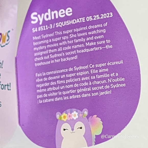 🐣 SYDNEE 🐿 Purple Squirell wFloral Crown Easter 2024 Original Squishmallow NWT - Picture 4 of 8